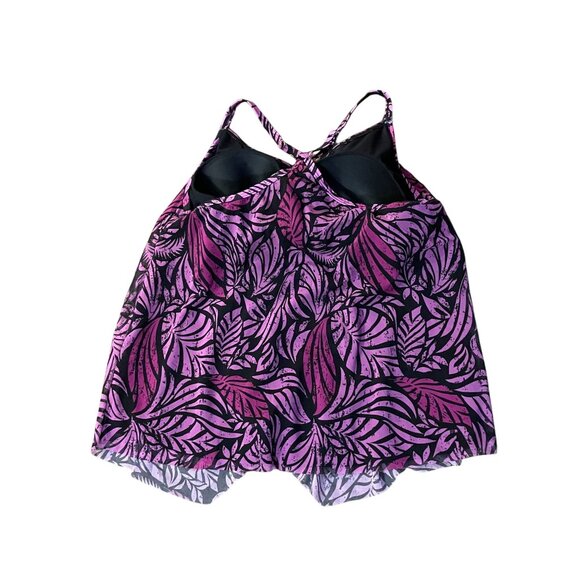 Swimsuits for All Tankini Top Womens 24 Used Black Pink/Purple - Picture 4 of 16